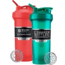 BlenderBottle Classic V2 Shaker Şişe Protein Shakes ve Pre Workout, 28-Ounce (2 Pack), Red, Green