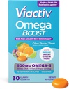 Viactiv Omega 3 Fish Oil Gummies. EPA DHA συμπλήρωμα για την υγεία της καρδιάς και του εγκεφάλου, 30 χωρίς ζάχαρη Gummy βιταμίνες, 1pc Υπηρεσία