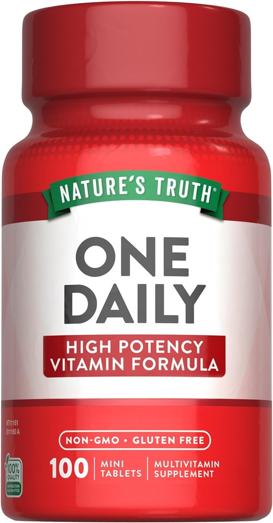 Nature's Truth One Daily Multivitamin | 100 Mini Tabletler | Erkekler ve Kadınlar | Non-GMO & Gluten Free Supplement