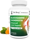 Berg Glucosamine Chondroitin MSM Turmeric & Boswellia - Σύνθετη συμπλήρωμα κοινής υποστήριξης με 1500 mg γλυκοσαμίνη Sulfate - Περιλαμβάνει 120 κάψουλες