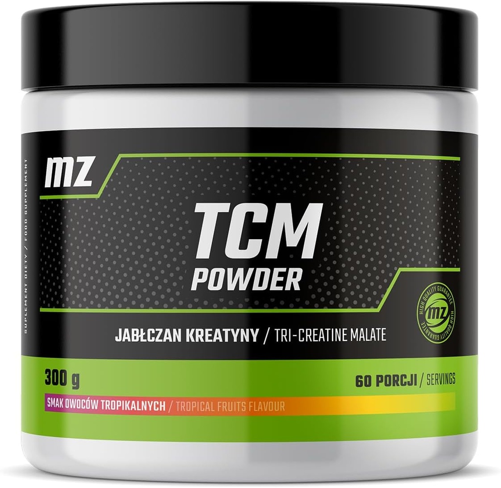 TCM Toz 300g - Servis başına 5000 mg - Paket başına 60 Hizmet - Tropikal Meyveler Flavour - Gelişen Fiziksel Performans için Elet Supplement - MZ tarafından