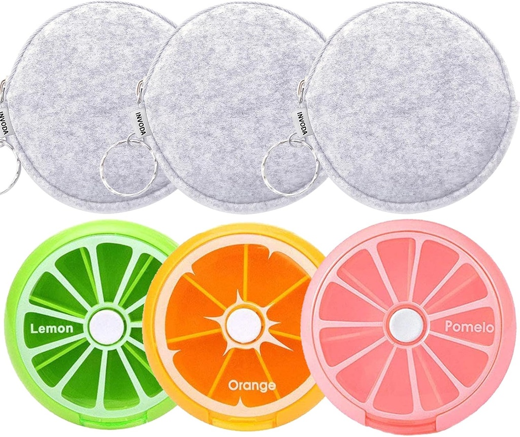 6PCS Weekly Pill Organizer 6PCS 7 Ημέρα 3 φορές μια ημέρα INVODA μεγάλες υποθέσεις ημερήσιων χαπιών για χάπια Βιταμίνη Fish Oil Συμπληρώματα εμπορευματοκιβωτίων (Ομάδα + ελαφρύ γκρι τσάντα 3PCS)