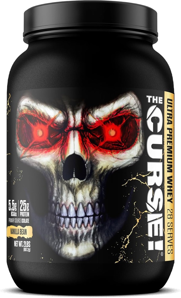 JNX SPORTS The Curse! Ultra Premium Whey Protein Toz Vanilla Bean 2lb | 25g Protein Per Serve, Primary Source Whey Isolate