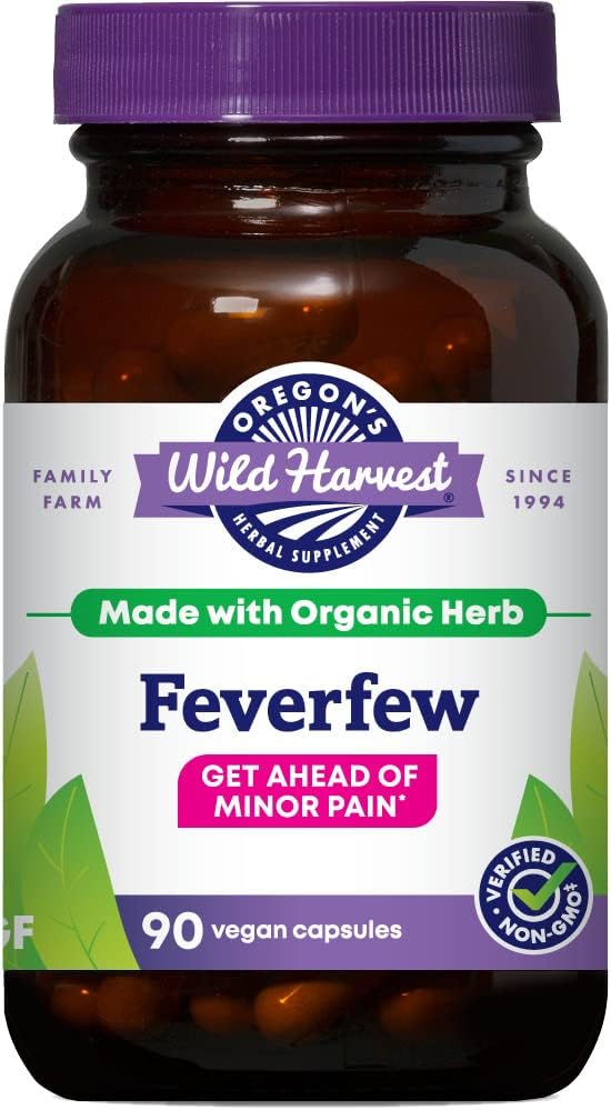 Oregon's Wild Harvest Non-GMO Feverfew (F.D.), Βιολογικά Βοτανικά Συμπληρώματα, 90 Count