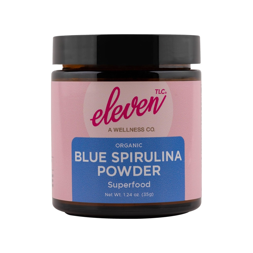 Έντεκα TLC, οργανική μπλε σκόνη Spirulina, Flavorless, Superfood, Βιταμίνες + Ορυκτά, Espiruina Azul en Polvo, Πρωτεΐνη φυτών, Μη ΓΤΟ, Μη Μεσαία Γυάλινο Βαζάκι, 1.24 Ουγγιά 35 Σερβίρεις