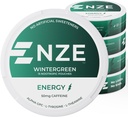 NZE Caffeine Nootropic Pouches (Wintergreen) - Ενεργειακοί σάκοι με 50mg Caffeine, Alpha GPC, L-Tyrosine & L-Theanine με Χωρίς Ζάχαρη ή Τεχνητά γλυκαντικά - 15 Pouchs Per Can - 5 Pack