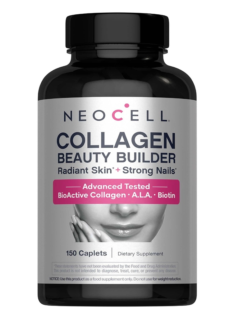 NeoCell Collagen Builder ομορφιάς με υαλουρονικό οξύ και βιοτίνη, το δέρμα, τα μαλλιά και τα νύχια συμπλήρωμα, περιλαμβάνει Αντιοξειδωτικά, Tablet, 150 Count, 1 φιάλη