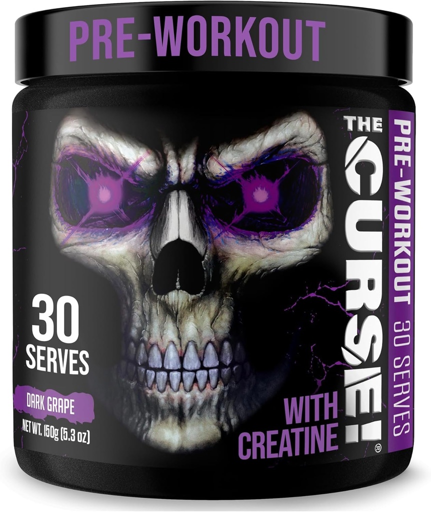 JNX SPORTS The Curse! Erkekler ve Kadınlar için Çalışma Tozu, Caffeine, Beta-Alanine, Tinatine, L-Citrulline, 30 Hizmet, Dark Grape Flavor – Enerji, Güçlü ve Focus