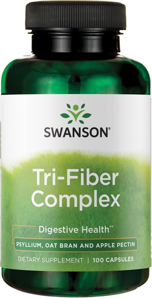 Swanson Tri-Fiber Complex - Digestive Health Supplement Made with Psyllium, Oat Bran, & Apple Pectin - (100 Κάψουλες)