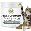 Wholistic Pet Organics Feline Tamam - 8 Oz - Cats için Multivitamin & Probiyotik Toz - Doğal Kedi Yiyecek & Digestive Support