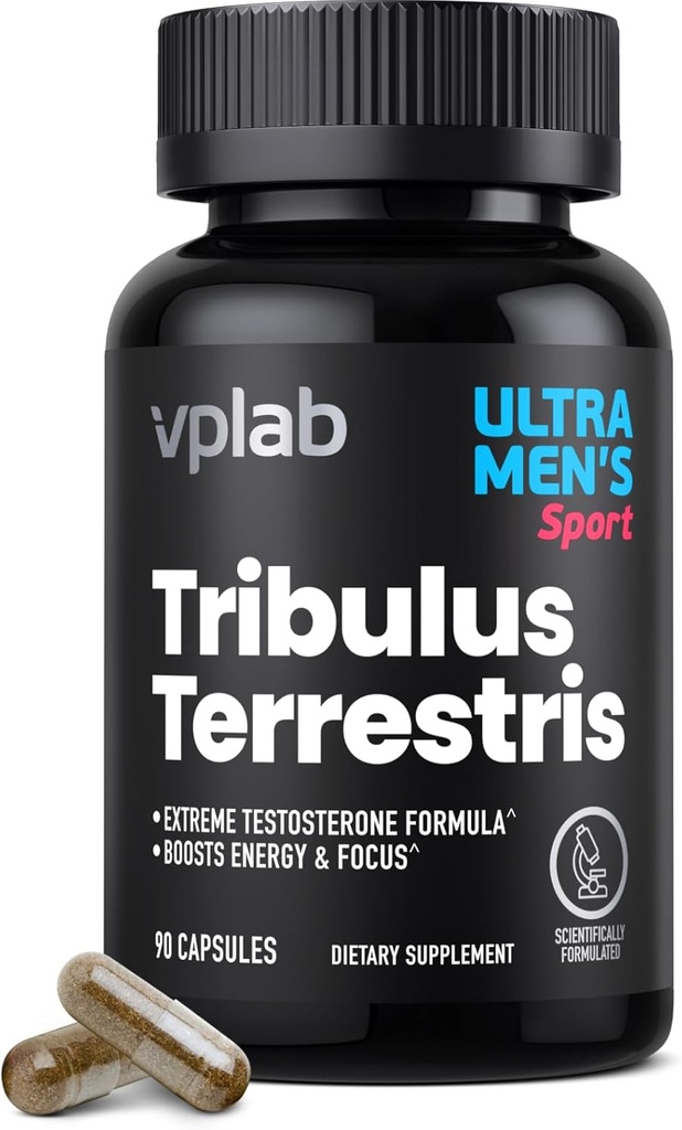 VPLab Ultra Men's Tribulus Terrestris - Tribulus Terrestris Ekstraksiyon ve çinko ile Erkekler için Günlük Multivitamin Tamamı - Destekler Seviyeler & Immune System, 90 Capsules