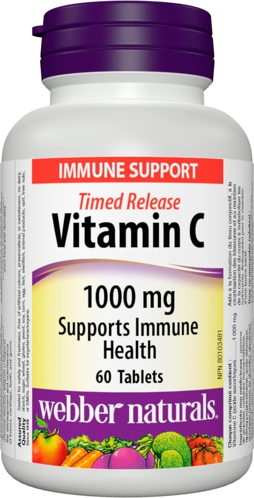 Webber Naturals Vitamin C Timed Release 1.000 mg, 60 Tablet