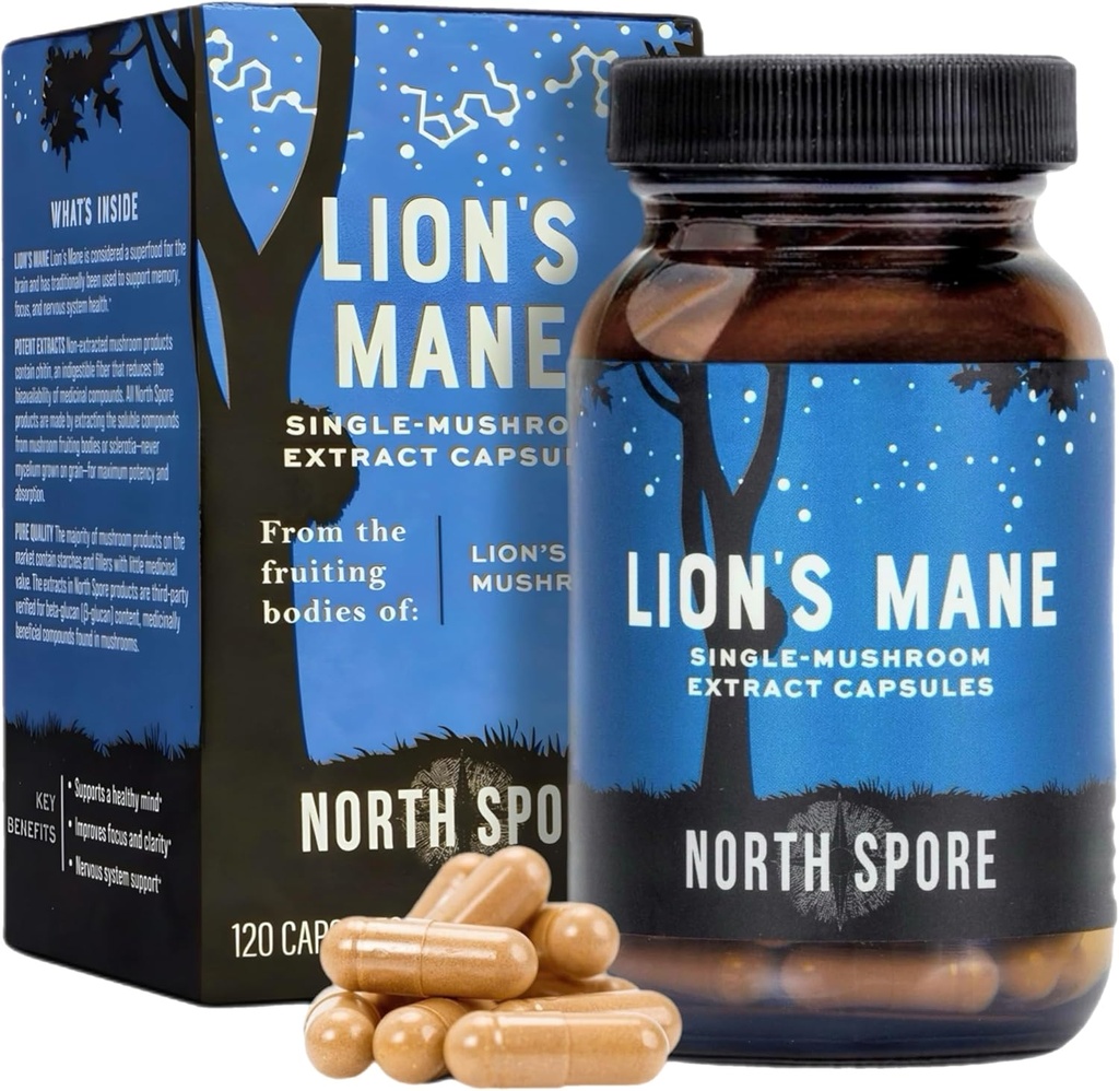 North Spore Organic Lion's Mane Mushroom Extract Κάψουλες 