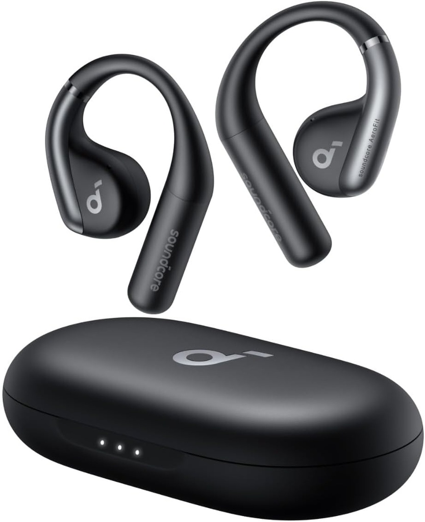 Soundcore by Anker, AeroFit Open-Ear Kulaklıklar, Ultra Comfort, Snug Fit, Ergonomik Ear Hook, Dengeli Ses, IPX7 Su ısıtıcısı, 42H Playtime, Little-Ear Friendly,App Control,Clear Calls,Wireless Earbuds