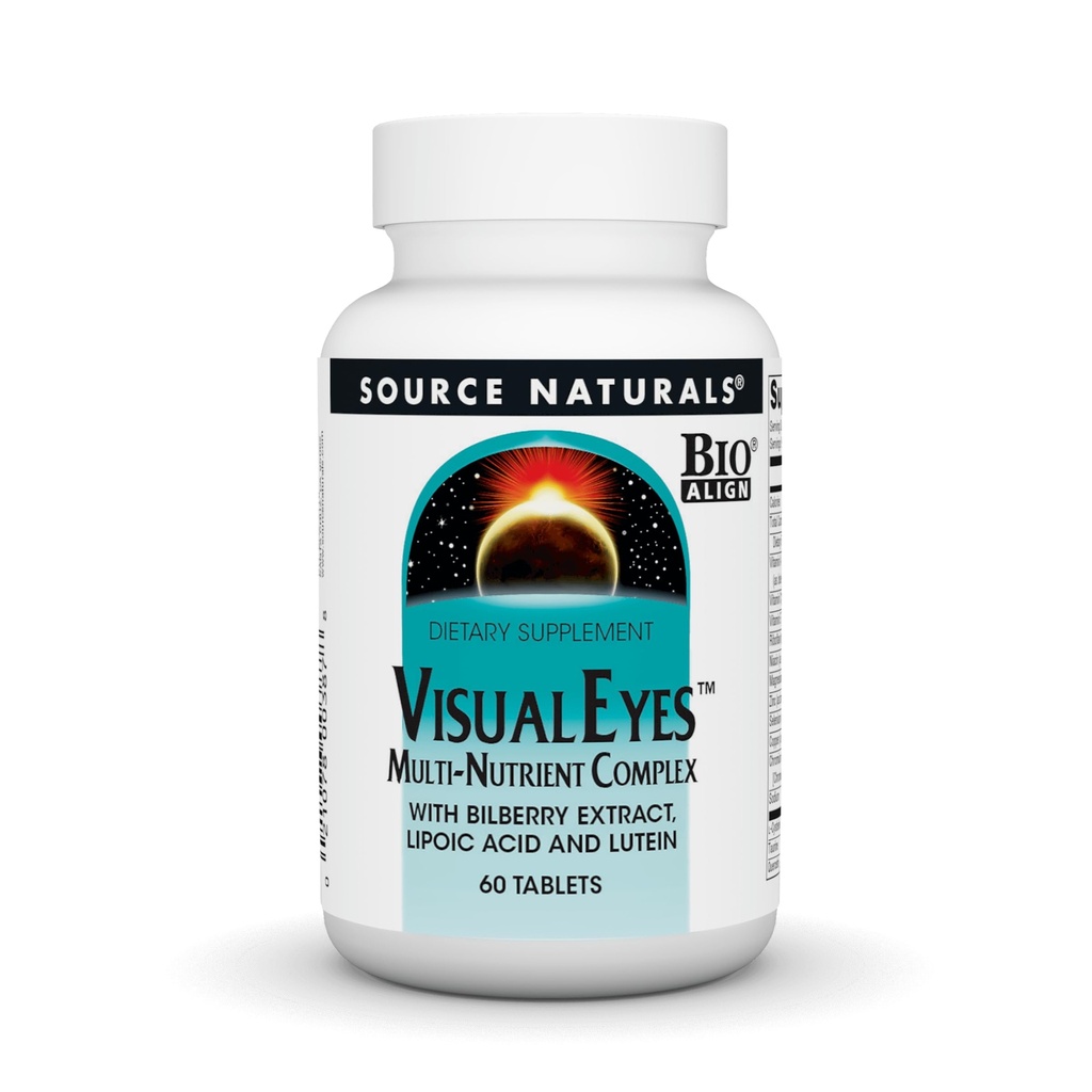 Source Naturals Visual Eyes Diyetary Supplement - Multi-Nutrient Kompleksi, Lipoic Acid ve Lutein - 60 Tabletler