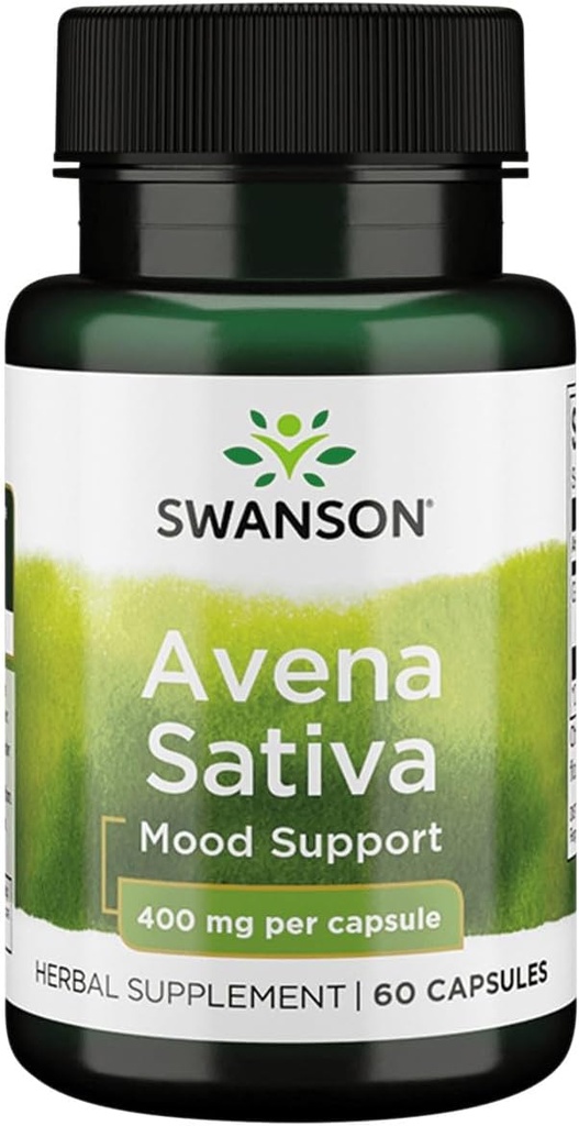 Swanson Full Spectrum Avena Sativa (Green Oat Grass) - Herbal Supplement Nervous System Health - Natural Formula Supporting General Wellness - (60 Capsules, 400 mg each)