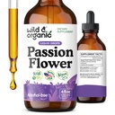 Wild & Organic Passion Flower Tincture - Mood Support - Calming Passionflower Supplement - Passiflora Incarnata Liquid Extract - Vegan, Sugar & Alkol Özgür Herb Drops - 4 fl oz