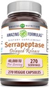 Amazing Formulas Serrapeptase Supplement | 40.000 IU | Veggie Capsules | Non-GMO| Gluten Free | Made in USA (270 Count)