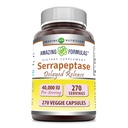 Amazing Formulas Serrapeptase Supplement | 40.000 IU | Veggie Capsules | Non-GMO| Gluten Free | Made in USA (270 Count)