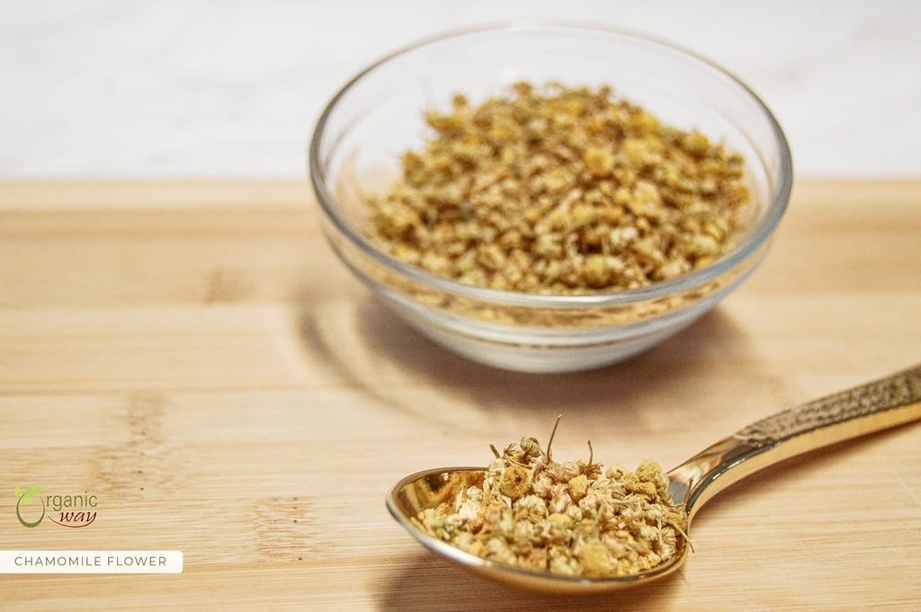 Organik Way Chamomile Flower Whole (Matricaria chamomilla) - Herbal Tea | Avrupa Wild-Harvest | Kosher & USDA sertifikalı | Vegan, Non-GMO & Gluten Free |% 100 Raw from Alba (2Oz)
