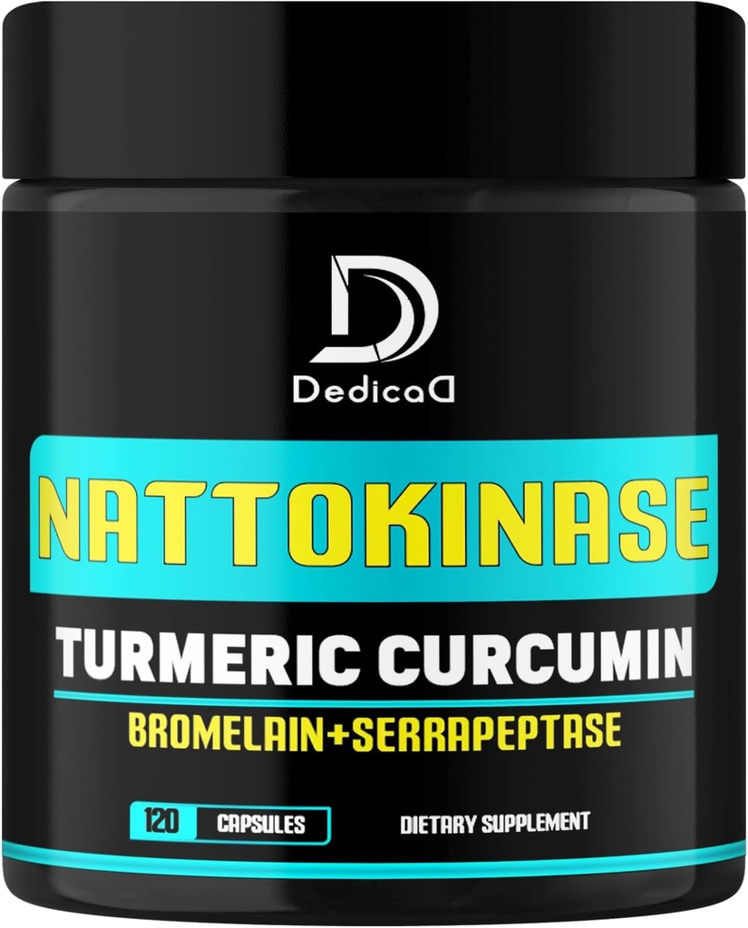 4-σε-1 Nattokinase 2000 Fu, Turmeric, Bromelain, Serrapeptase - Spike Protein Detox - Ισορροπία σώματος, Κυκλοφορία Υγεία & ανοσοποιητικό σύστημα - 120 Κάψουλες 4-Month Supply