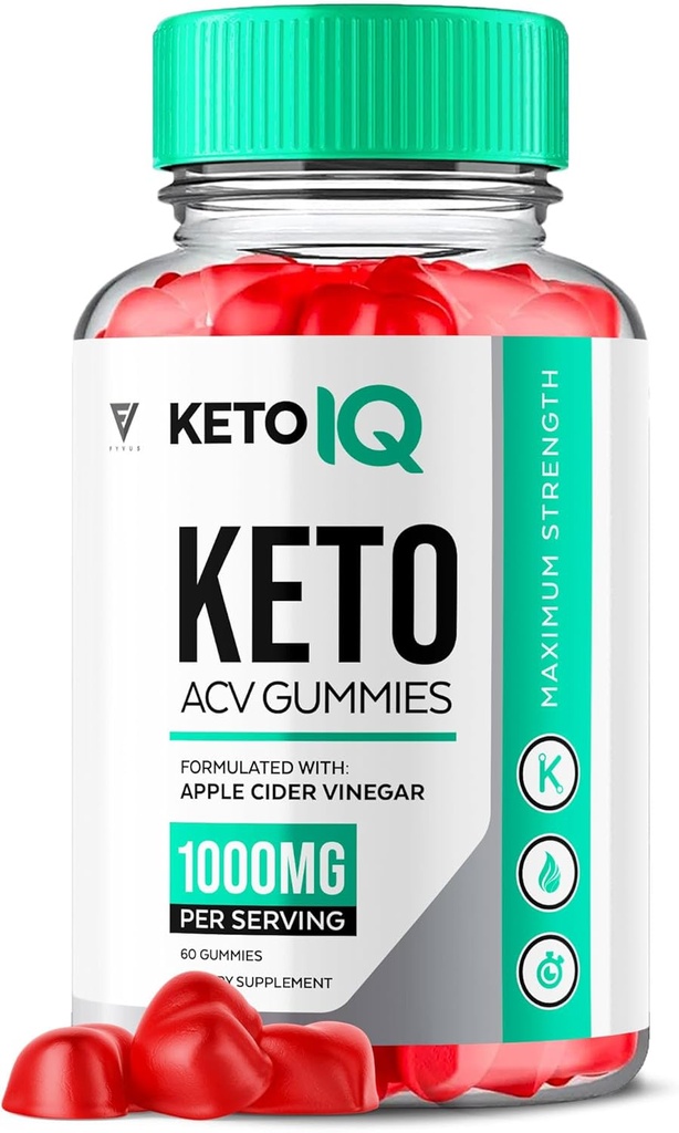 Keto IQ ACV Gummies, Keto IQ Keto ACV Gummies Advanced Weight Loss Vitamin Supplement for Men Women, KetoIQ Keto IQ Gummy Apple Cinegar Formula 1000MG Keto+ Follic Acid Beet Root (60 Gummies)