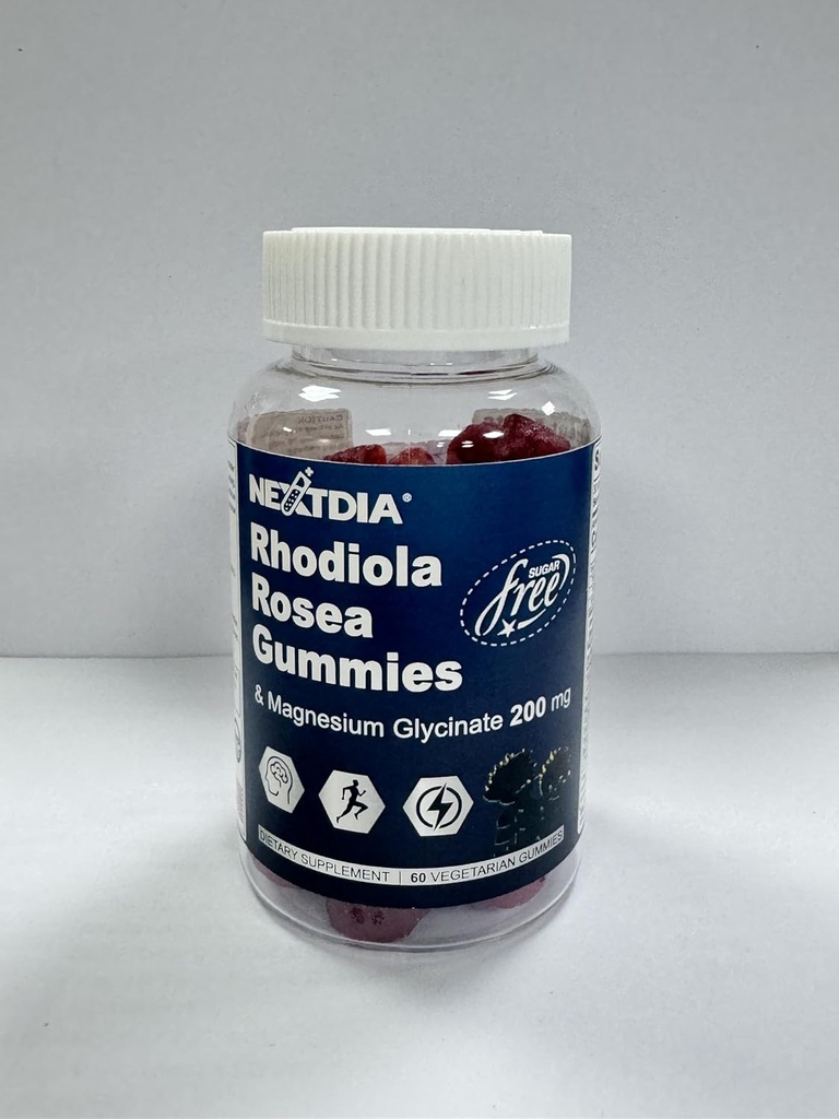 Χωρίς ζάχαρη Rhodiola Rosea 500 mg Gummies Supplement w/Magnesium, Ashwagandha
