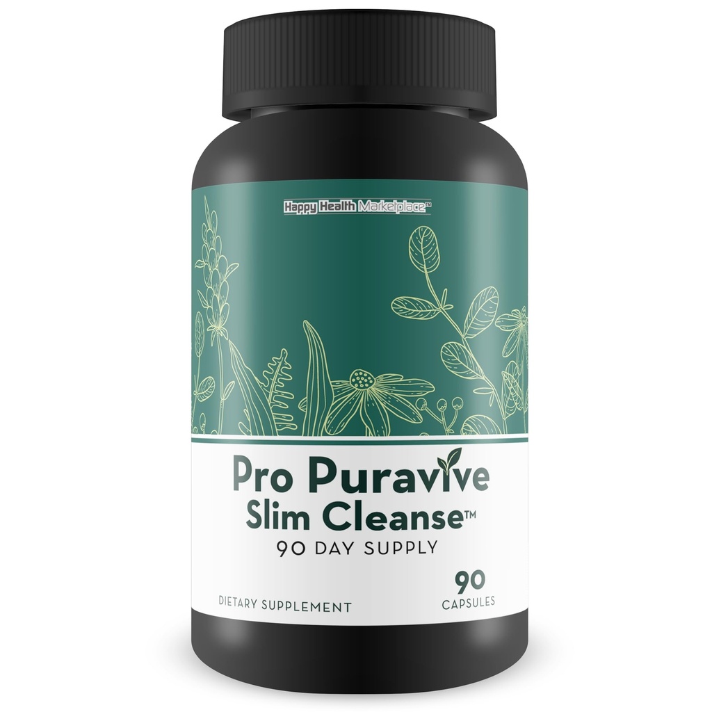 Pro Puravive Slim Cleanse - 90 Day Supply - En İyi Gerçek Full Body Detox Cleanse - Kadınlar için Tam Vücut Detox Temizse - Kadın ve Erkekler için Vücut Temizliği - Body Cleanse Detox