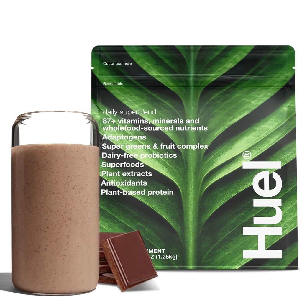 Huel Daily Superblend Chocolate Toz | 25g Plant Temel Protein | Süper Yeşiller Toz | 87 Vitaminler, Mineraller ve Tümfood-Kaynaklar |19 Servisler | Scoop plastikleri azaltmak için dahil değil