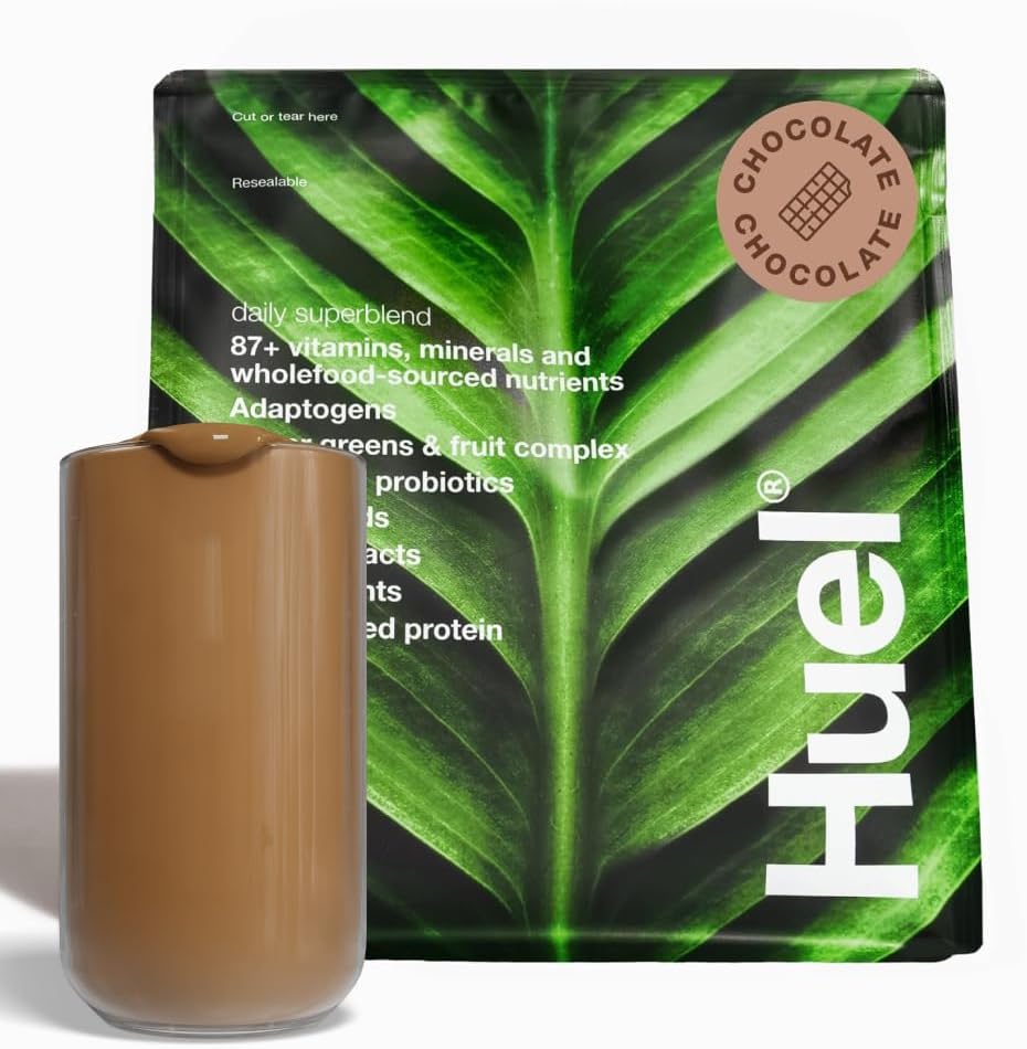 Huel Daily Superblend Chocolate Toz | 25g Plant Temel Protein | Süper Yeşiller Toz | 87 Vitaminler, Mineraller ve Tümfood-Kaynaklar |19 Servisler | Scoop plastikleri azaltmak için dahil değil