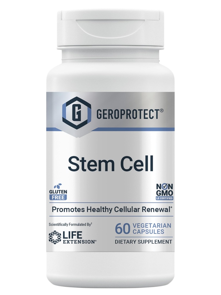 Life Extension GEROPROTECT® Stem Hücresi, Sağlıklı Hücreleri Yenileme, Hatam Ekstraksiyon, Trans-resveratrol, Gluten Free, Non-GMO, Vegetarian, 60 Capsules