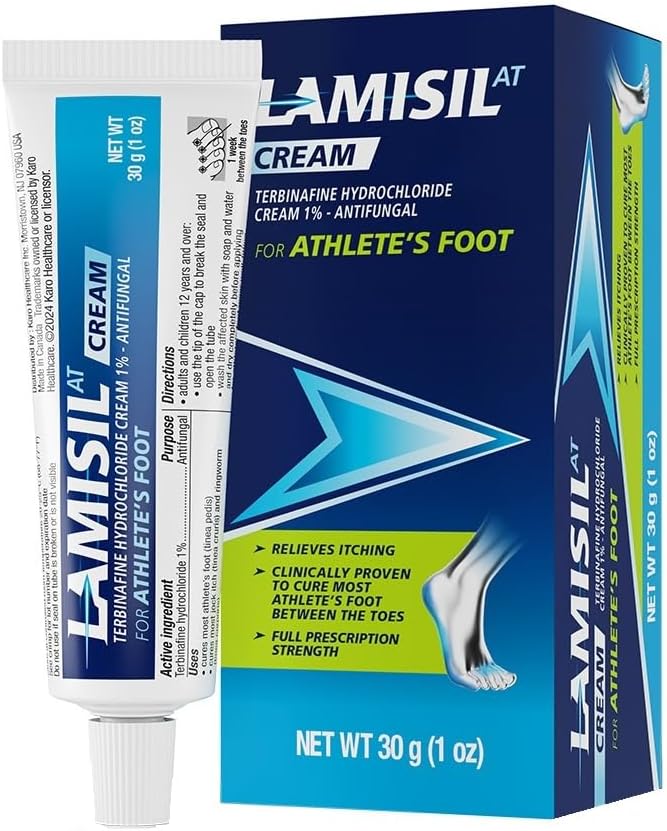 Lamisil 1 Week Athlete's Foot Treatment, Antifungal Cream with Terbinafine,% 1, Fast Symptom Relief & prevents Recurrence, 1 oz (30 g)