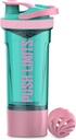 Artoid Mode Inspirational Fitness Workout Sports protein Shaker Şişe 24Ounce, Shaker Balls & Mix Grids ile Dual Mix Teknolojisi Dahil, Twist ve Lock Protein Box Depolama Dahil