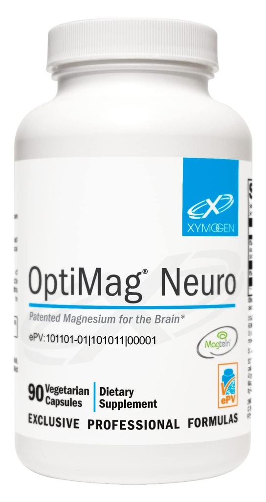 XYMOGEN OptiMag Neuro - Magnesium L Thereonate Supplement with Chelated Magnesium Lysinate Glycinate - Υποστήριξη Εγκεφαλική Υγεία & Χαλάρωση (90 Κάψουλες)