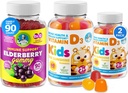 D Gummies ve Elder Gummies - Çocuklar ve Yetişkinler için Mega Boost - Vegetarian Gelatin-Free Immune Support Vitamins for Kids