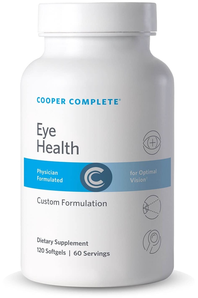 Cooper Complete - Eye Health Supplement - Λουτεΐνη, Μεσοζεαξανθίνη, και Ζεαξανθίνη, Βιταμίνη C & E - 120 Softgels ανά φιάλη. Συσκευασία των 2