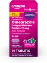Temel Bakım Omeprazole Gecikmiş Yayın Tabletleri 20 mg, Asit Tespiti, Wildberry Mint Kaplaması, 14 Count