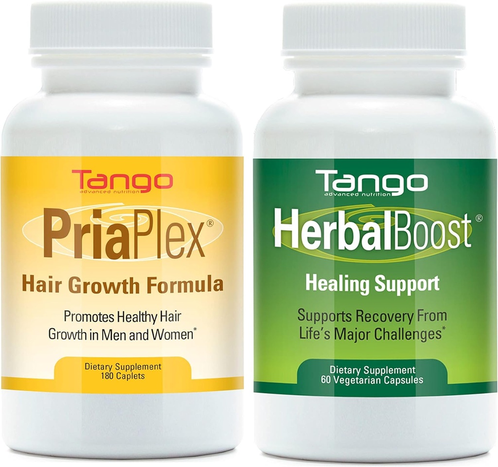 PriaPlex Natural Herbal Hair Support Supplement ve Herbal Boost Natural Herbal Recovery Supplement