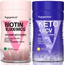 Biotin Saç Büyüme Vitaminleri + Premium Keto Pills | Enerjiyi Ketoz ile Enerji için Sağlıklı Cilt ve Nails & Utilize Şişman, Enerji ve Odak | Non-GMO Vegan Supplements to Support