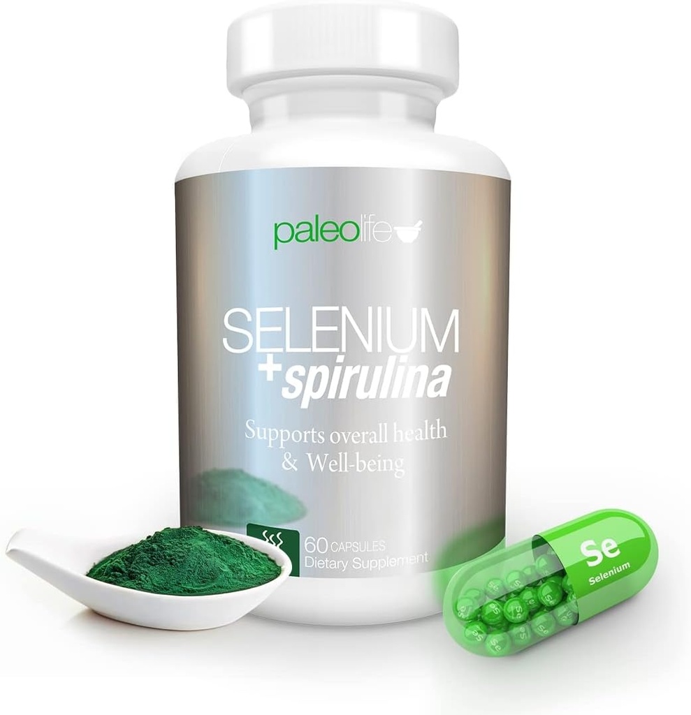 Boost Concentration, Memory and Energy with Premium Selenium + Spirulina - Brain Function için Premium Antioksi Supplement - 60 Day Supply (60 Capsules) - (1-Pack)
