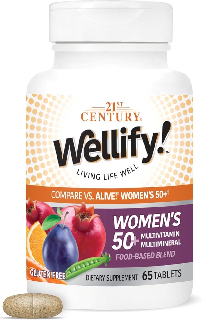 21ος αιώνας Wellify Women's 50+ Multivitamins with Minerals, 65 Count (22460)