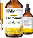 Vahşi & Organik Chamomile Çiçekler Tincture - Rahatlama için Calming Supplement - Chamomile Extract Liquid Drops - Vegan, Sugar & Alkol-Free - 4 fl ozz