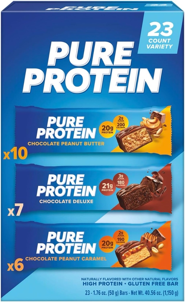 Pure Protein Bars, Variety Pack, 1,76 oz, 23-ct