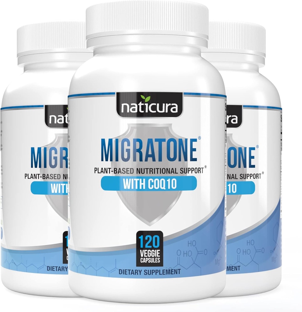 Migratone Migraine Relief - Natural Headache Relief Vitamin - Migraine Supplement with PA - Free Butterbur, Magnezyum, B2 B6 ve B12, Microaktif CoQ10 vefek - Migraine Clinic'in Seçimleri