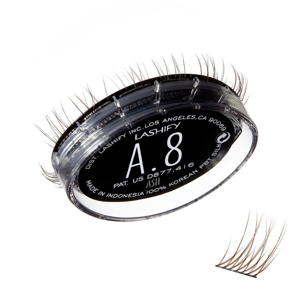 Lashify 8mm Gossamer Eyelash Refill, Ash Color, DIY bir Doğal Bakış için Lahes
