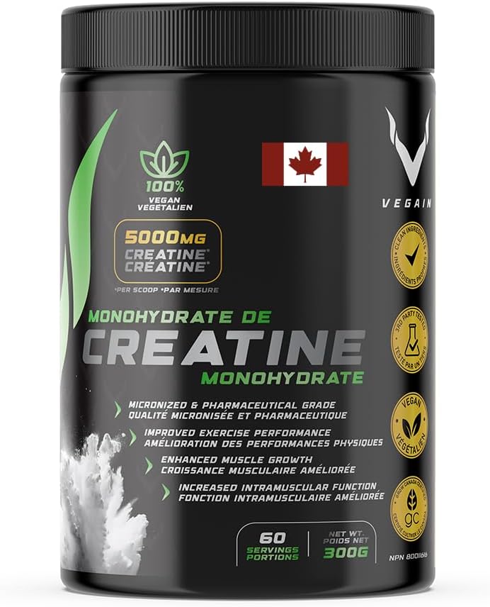Mikronized Kretine Monohidrat Toz (60 Hizmet) - Pure Farm Grade, Muscle Building, Vegan, Banned-Substance Free - 300g