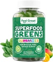 Super Greens Gummies - Green Superfoods Supplement with Spinach, Broccoli, Kale, Beet Root, Elderberry for Immunity Support - Meyve ve Sebze Tamamı - Watermelon Flavor, 60 Gummies