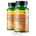 Amerika Medic & Science Rapid-C 500 mg Vitamin C Supplement (2 100 Tablet Paket) Enerji ATM, Günlük Immune Sistem Desteği, Antioksi | Vegan, Non-GMO, Yetişkin Erkekler ve Kadınlar için Ascorbik Asit