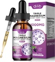 Magnezyum Glycinate Liquid Drops with Taurate Citrate - Mangesium Supplement for Sleep, Stress Relief, Bone, Muscle - 2 Fl Oz, Vegan, Grape Flavor