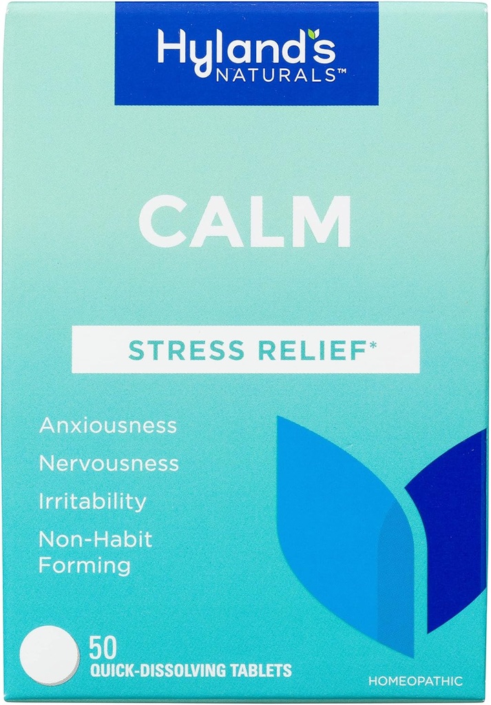 Hyland'ın Calm Tabletleri, Stres Yardımı Tamam, Anksiousness Doğal Yardımı, Nervousness ve Irritability, 50 Count (Paket 1, 50 Kont Total)
